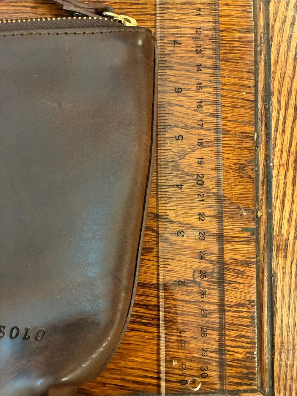 Nisolo Dark Brown Leather Zip Toiletry Pouch - Picture 3 of 6